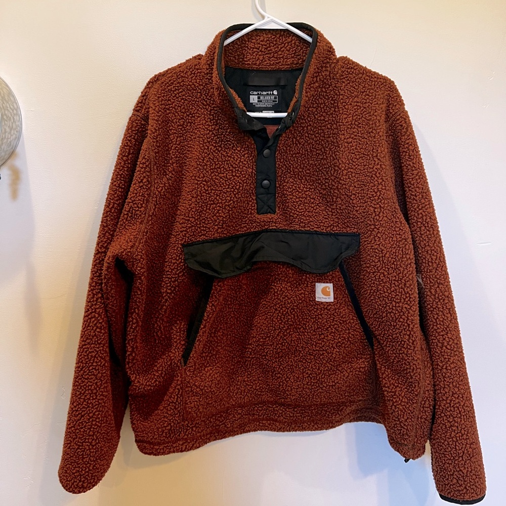 Orange and black carhartt jacket